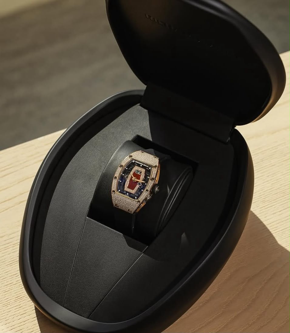 Richard Mille RM 037 "Red Lip" – 18ct Rose Gold, Diamond-Set, Red Jasper Dial