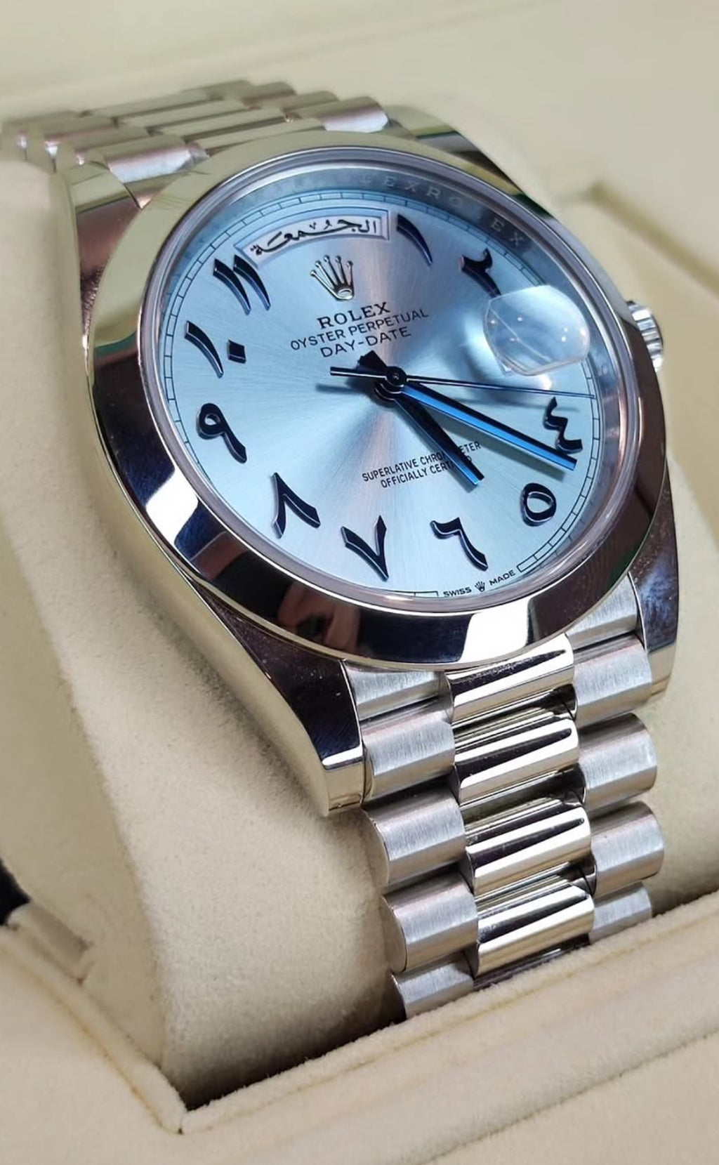 Rolex Day-Date 40 228206 – 950 Platinum, Arabic Dial (2020)