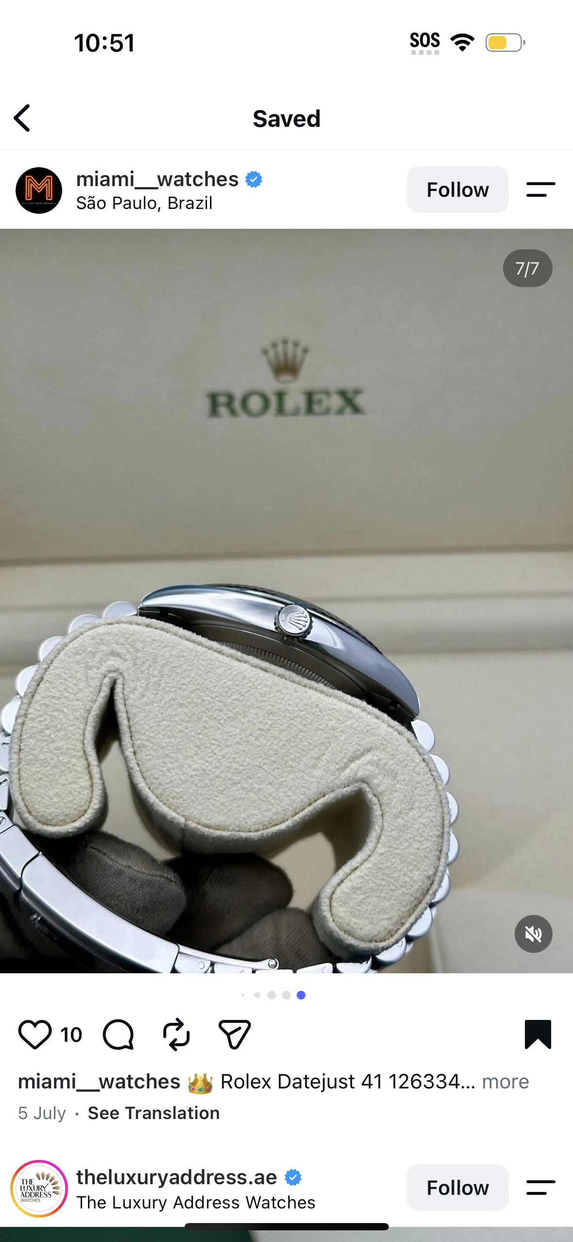 Rolex Datejust 41 126334 (2026) – White Rolesor, Silver Dial, Fluted Bezel, Jubilee