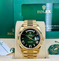 Rolex Day-Date 40 228238 (2026) – 18ct Yellow Gold, Ombré Green, President Bracelet