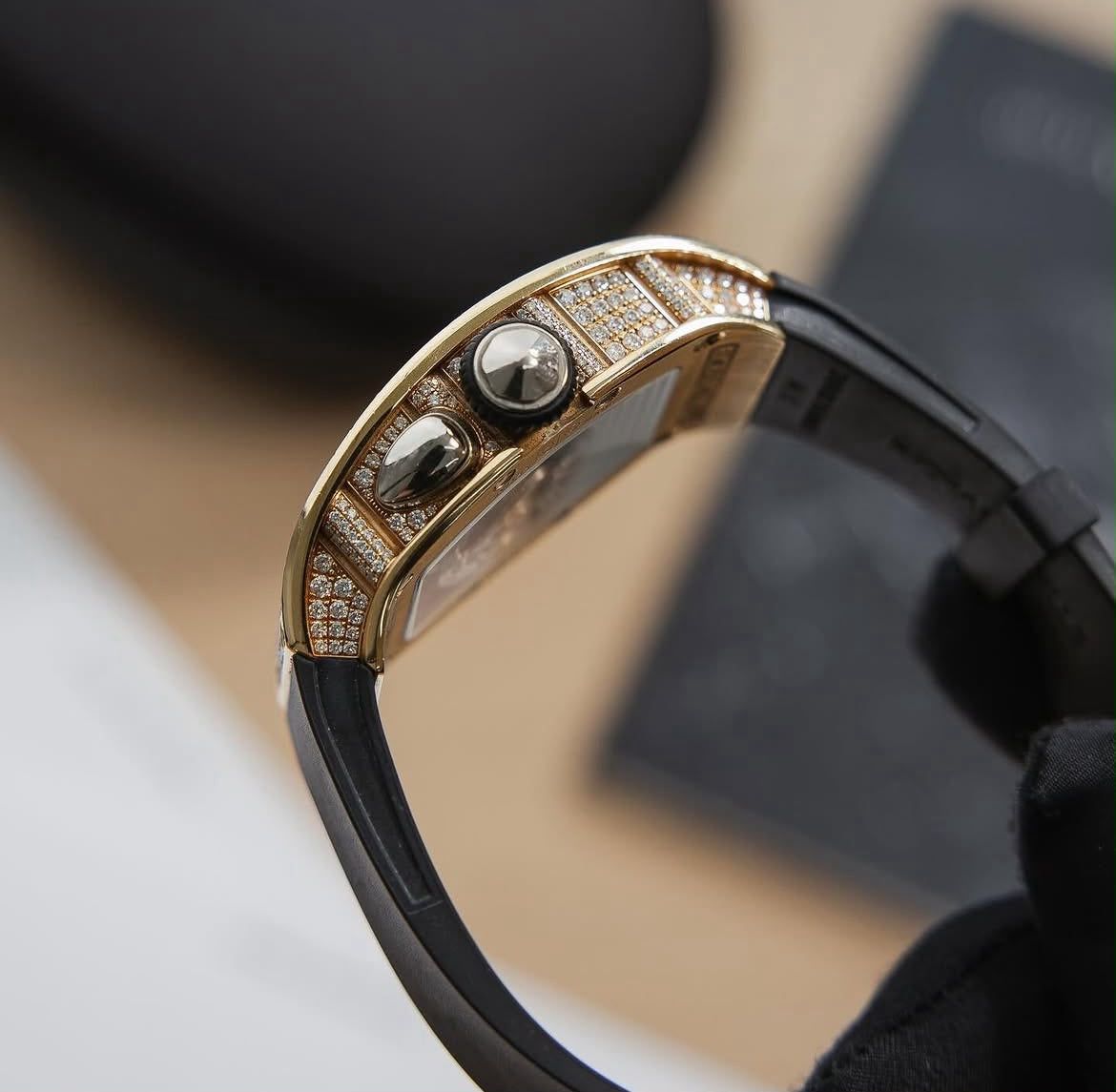 Richard Mille RM 037 "Red Lip" – 18ct Rose Gold, Diamond-Set, Red Jasper Dial