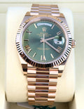 Rolex Day-Date 40 228235 (2026) – 18ct Everose Gold, Olive Green Dial, President Bracelet