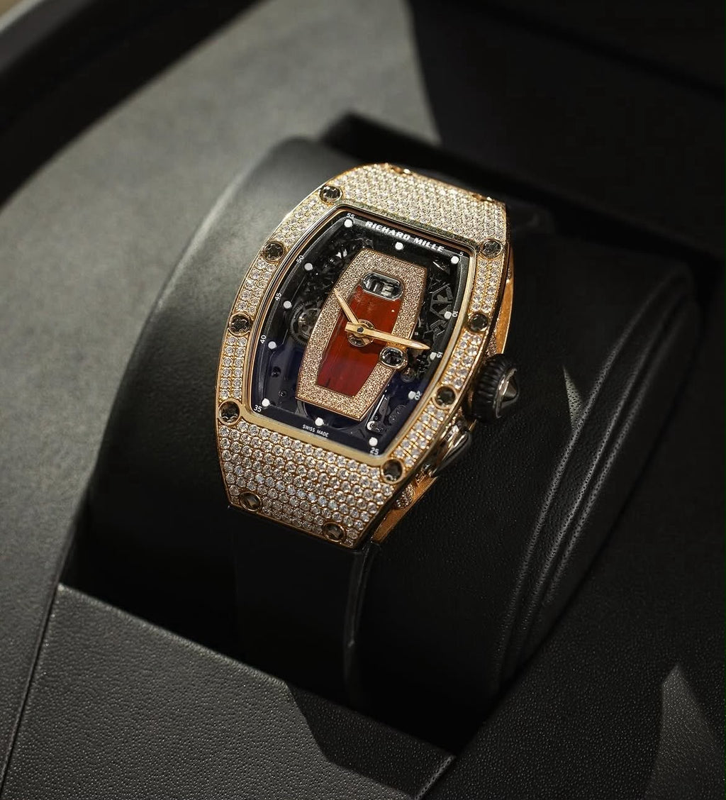 Richard Mille RM 037 "Red Lip" – 18ct Rose Gold, Diamond-Set, Red Jasper Dial