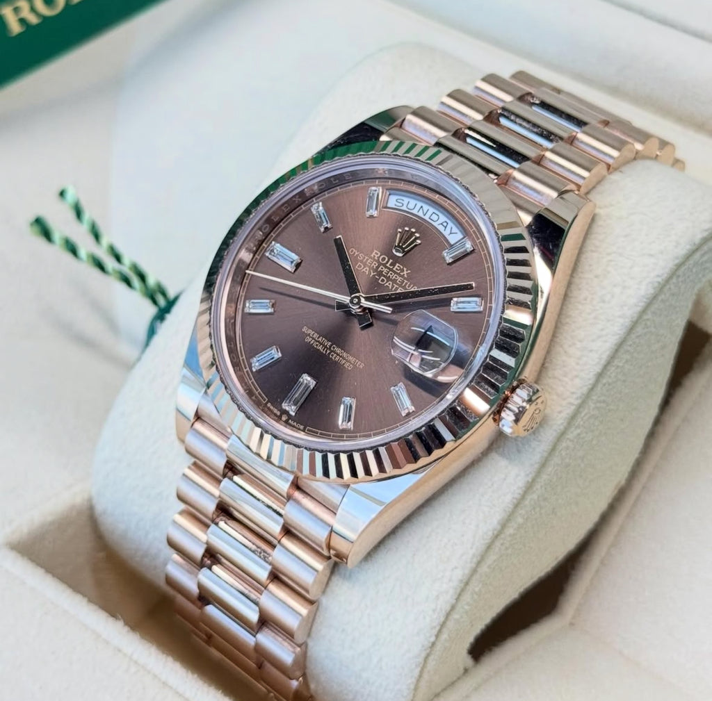 Rolex Day-Date 40 228235 (2026) – 18ct Everose Gold, Chocolate Dial, President Bracelet