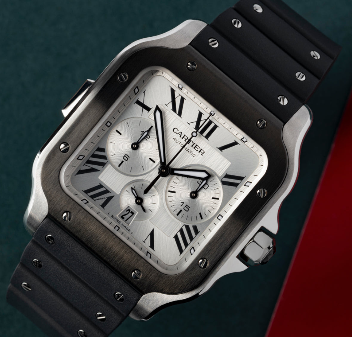 Cartier Santos de Cartier Watch, Black (41mm, Men's XL, 2026) Unworn