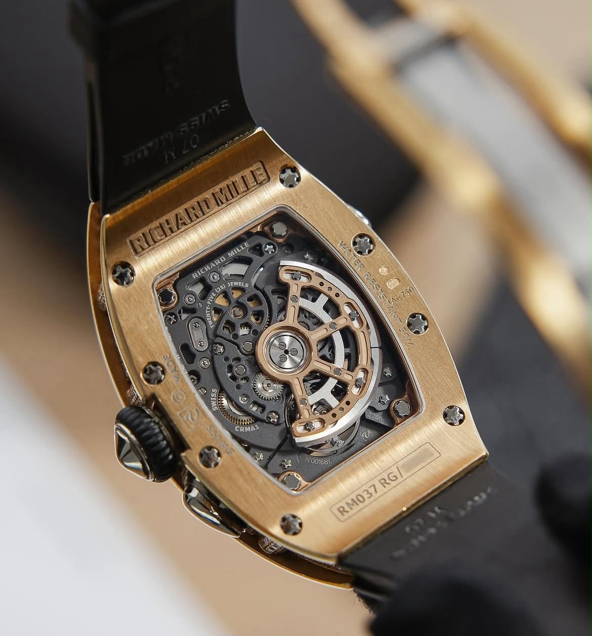 Richard Mille RM 037 "Red Lip" – 18ct Rose Gold, Diamond-Set, Red Jasper Dial