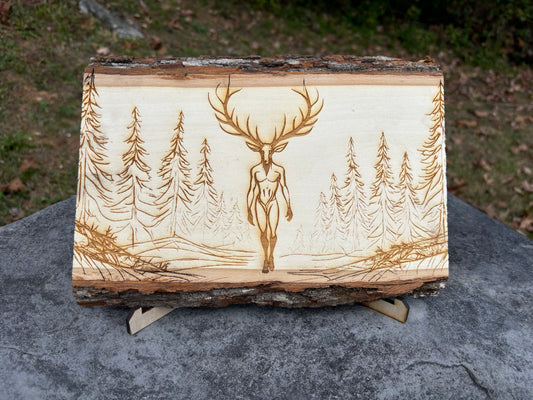 Wendigo #1 - Wood Etching on Bass Wood