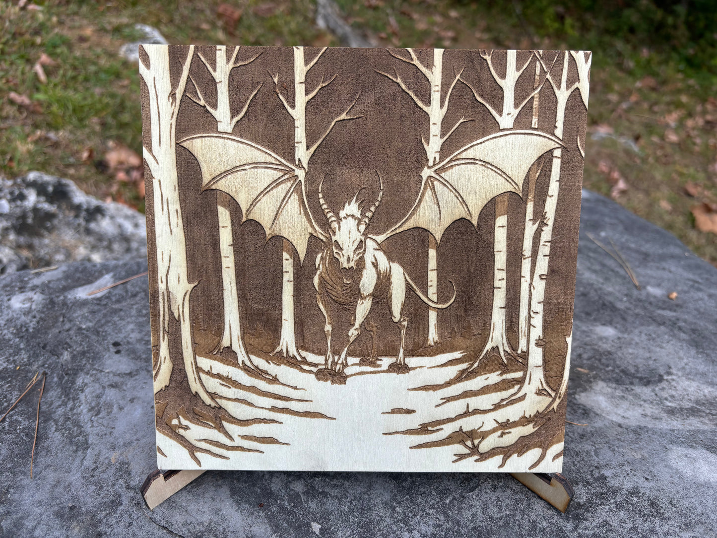 Jersey Devil #1 - Wood Etching on Bass Wood