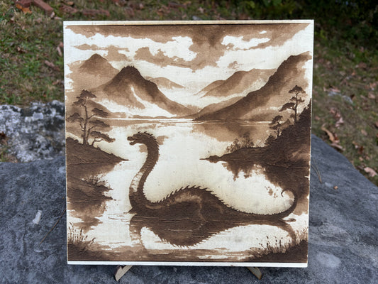 Loch Ness Monster #1 - Wood Etching on Bass Wood