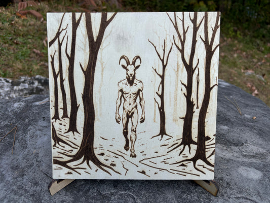 Goatman #1 - Wood Etching on Bass Wood