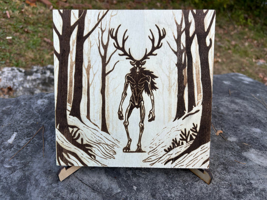 Wendigo #2 - Wood Etching on Bass Wood