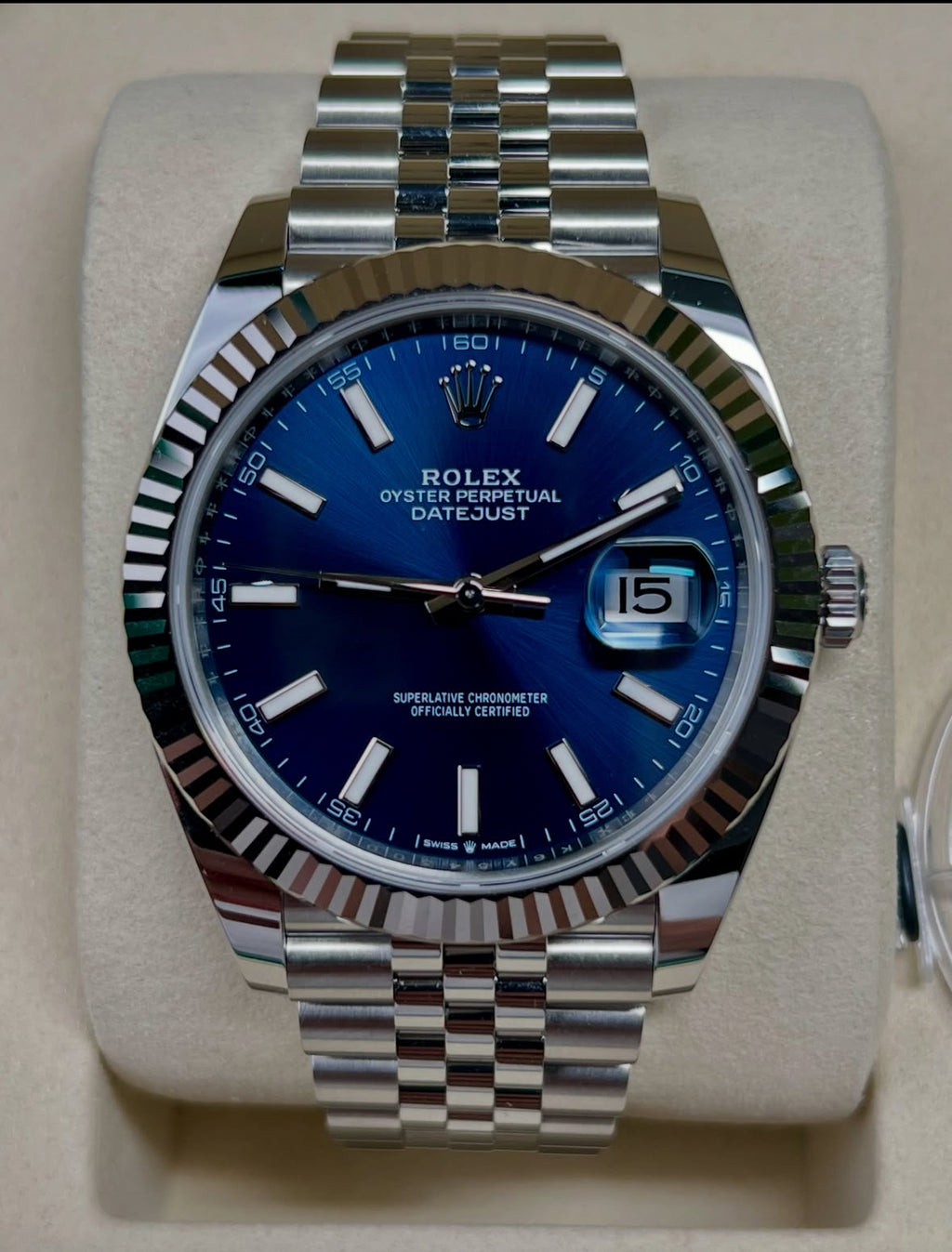 Rolex Datejust 41 126334 – Blue Dial, Fluted Bezel, Jubilee, Box &amp; Papers