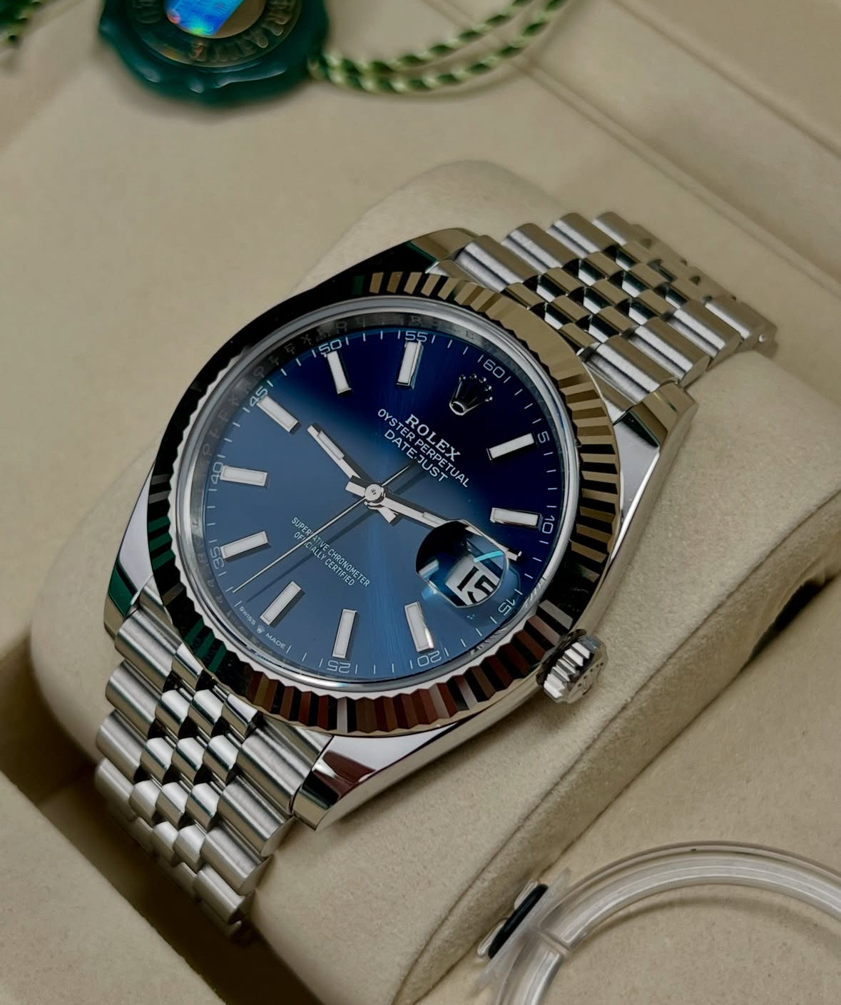 Rolex Datejust 41 126334 – Blue Dial, Fluted Bezel, Jubilee, Box &amp; Papers