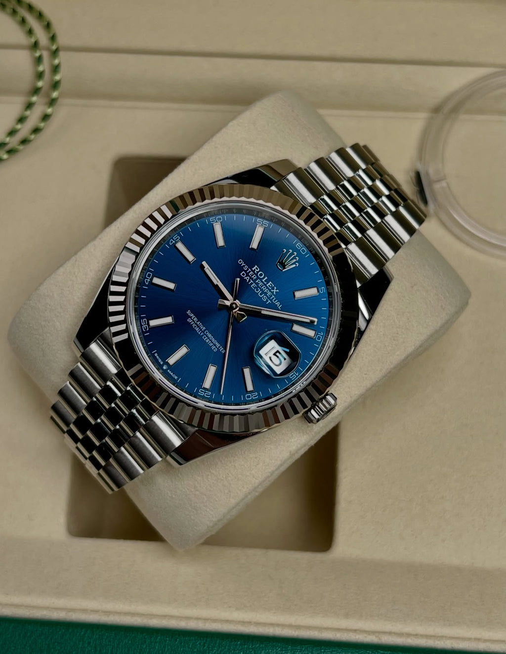 Rolex Datejust 41 126334 – Blue Dial, Fluted Bezel, Jubilee, Box &amp; Papers