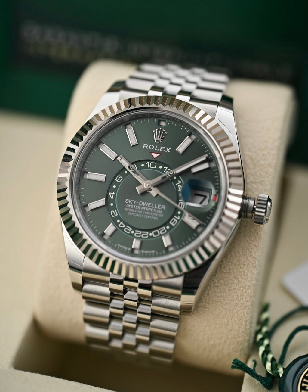 Rolex Sky-Dweller 336934 – Mint Green Dial, Jubilee Bracelet, Box &amp; Papers, Unworn