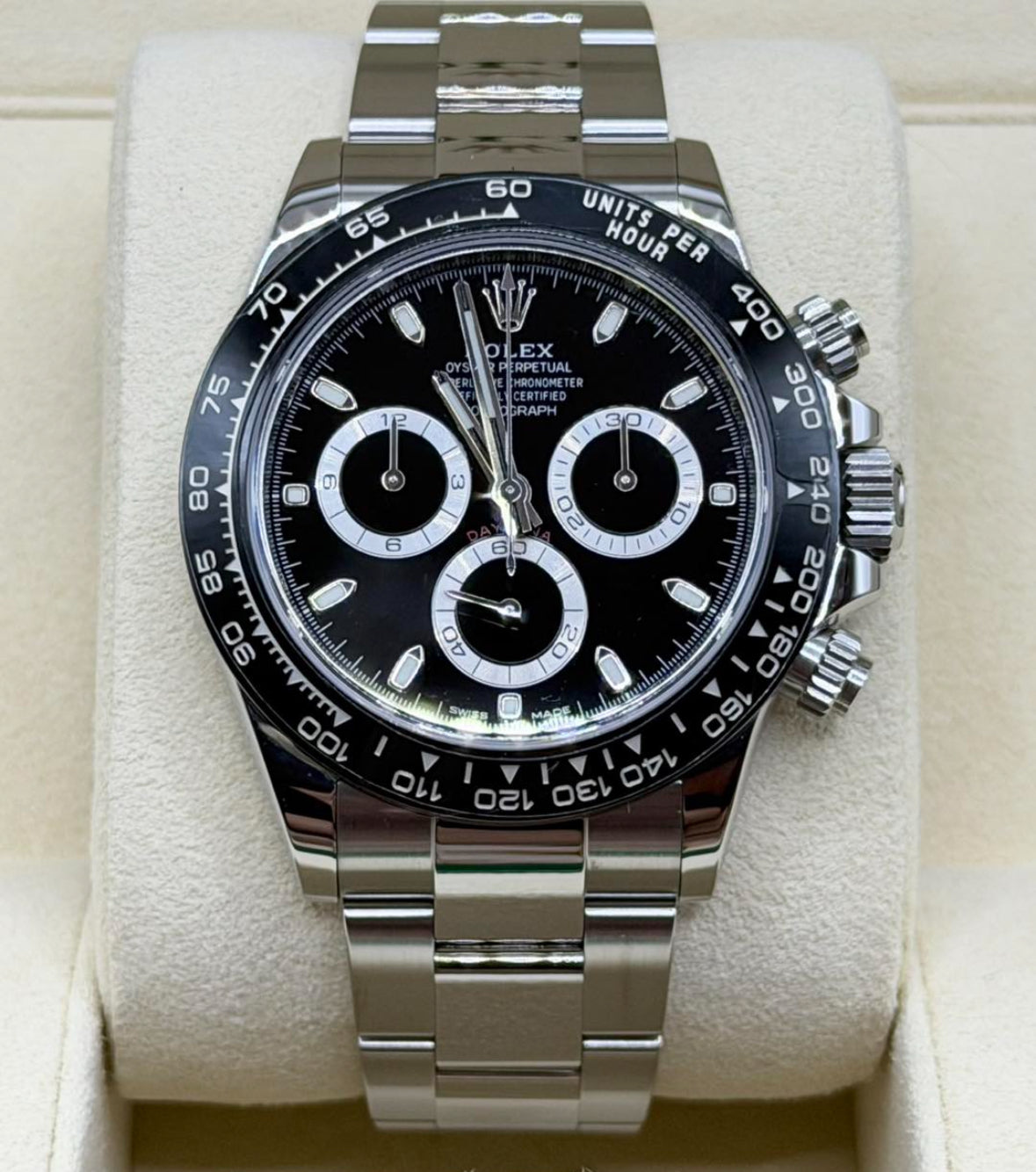 Rolex Daytona 126500LN (2026) – Oystersteel, Black Dial, Black Cerachrom Bezel "Reverse Panda"