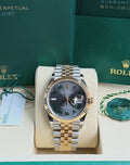 Rolex Datejust 41 126333 (2026) – Yellow Rolesor, Wimbledon Slate Dial, Fluted Bezel, Jubilee